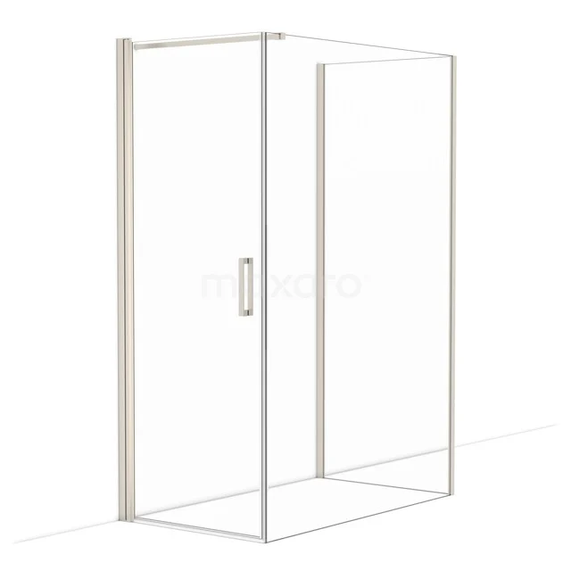 Diamond Duschkabine | 140x80 cm Edelstahl Drehtür Halbfreistehendes Rechteck CDF1081408110BR