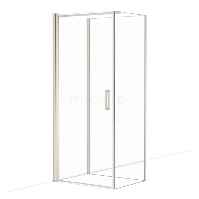 Diamond Shower cabin | 90x70 cm Stainless steel Clear glass Pivot door Semi-detached rectangle CDF1090709110BR