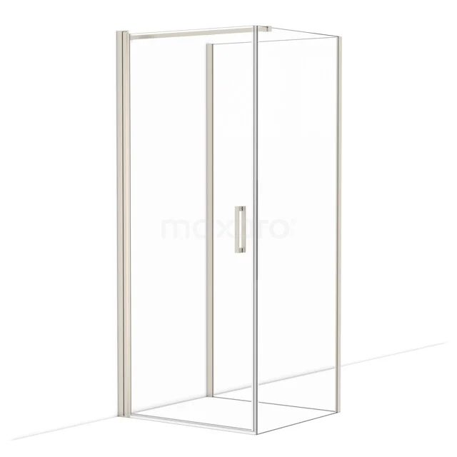 Diamond Douchecabine | 90x80 cm Rvs Helder glas Draaideur Halfvrijstaande rechthoek CDF1090809110BR