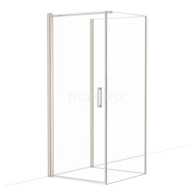 Diamond Duschkabine | 90x90 cm Edelstahl Drehtür Halbfreistehendes Quadrat CDF1090909110BR