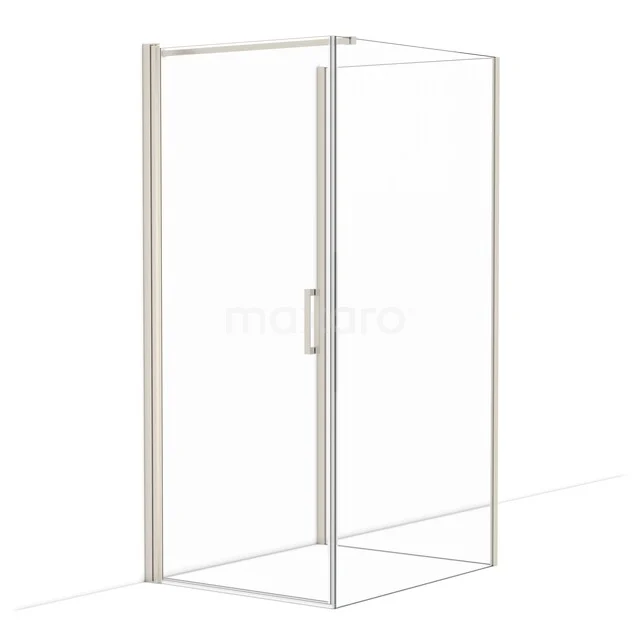 Diamond Shower cabin | 110x90 cm Stainless steel Clear glass Pivot door Semi-detached rectangle CDF1091109110BR