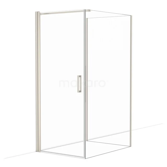 Diamond Shower cabin | 120x90 cm Stainless steel Clear glass Pivot door Semi-detached rectangle CDF1091209110BR