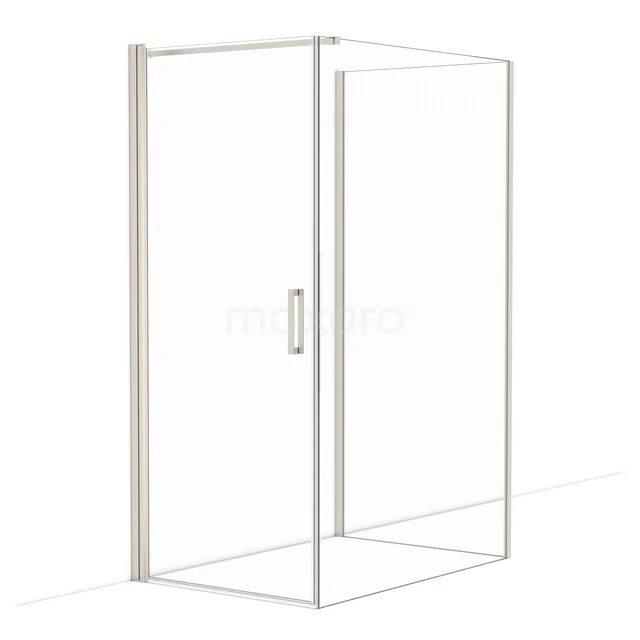 Diamond Duschkabine | 130x90 cm Edelstahl Drehtür Halbfreistehendes Rechteck CDF1091309110BR