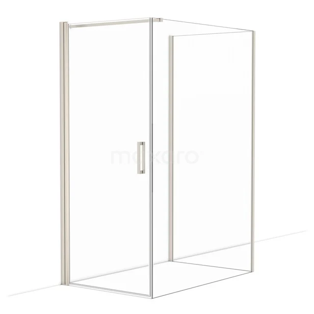 Diamond Duschkabine | 140x90 cm Edelstahl Drehtür Halbfreistehendes Rechteck CDF1091409110BR