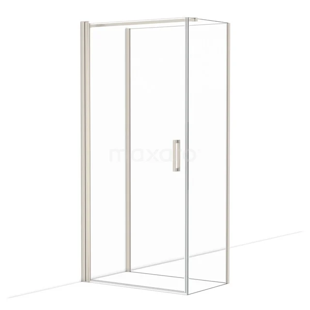Diamond Douchecabine | 100x60 cm Rvs Helder glas Draaideur Halfvrijstaande rechthoek CDF1100610110BR