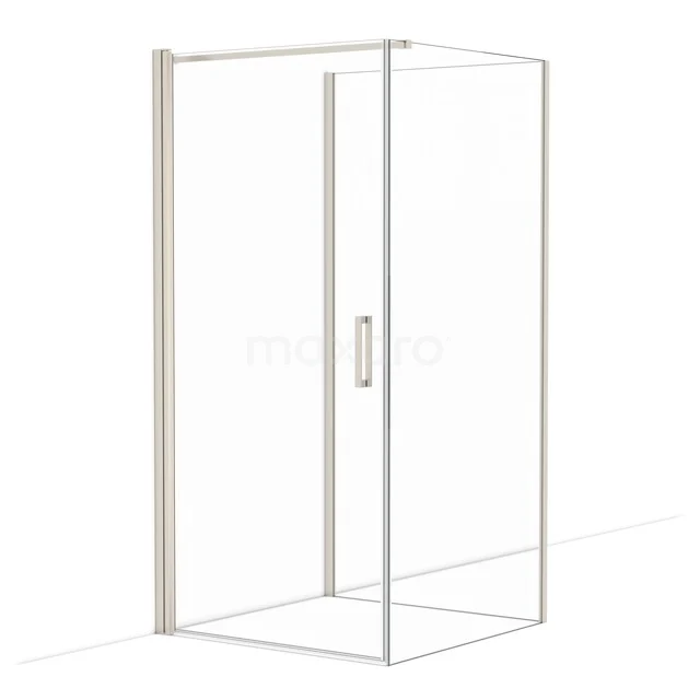 Diamond Douchecabine | 100x100 cm Rvs Helder glas Draaideur Halfvrijstaande vierkant CDF1101010110BR