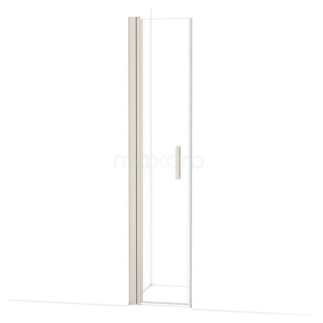 Glazen douchedeur met aluminium profiel en minimalistisch handvat, ideaal voor een moderne badkamer inrichting.