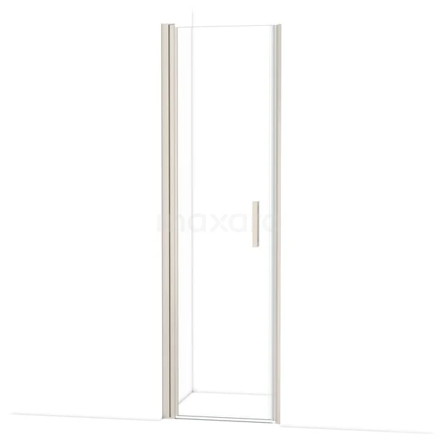 Glazen douchedeur met aluminium frame, transparant design, ideaal voor moderne badkamers.