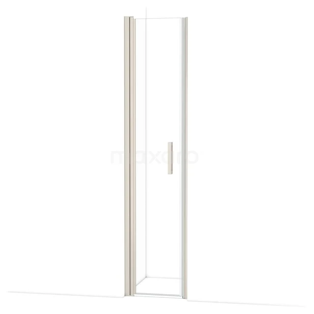 Glazen douchedeur met minimalistisch design, helder glas en aluminium frame, ideaal voor een moderne badkamer.