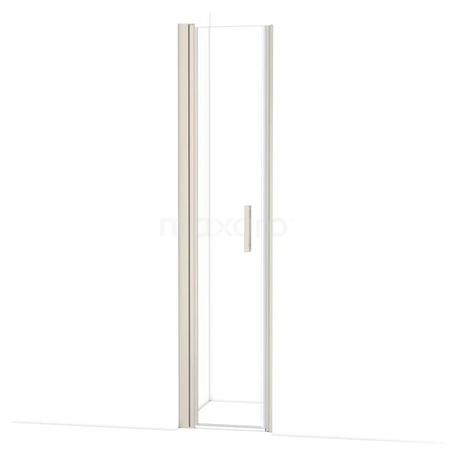 Glazen douchedeur met aluminium profiel, slanke handgreep en minimalistisch design voor een moderne badkamerstijl.