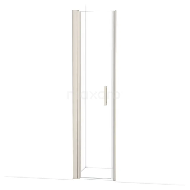 Glass shower door with aluminium profile, sleek design and transparent glass; ideal for modern bathrooms.