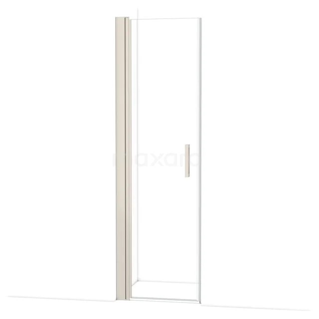 Glass shower door with aluminium frame and minimalist design, ideal for modern bathrooms.