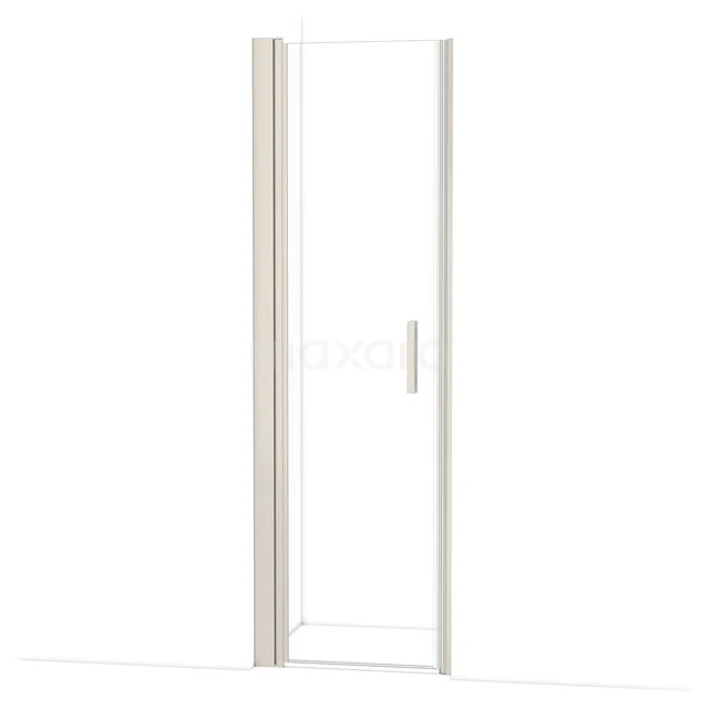 Glazen douchedeur met minimalistisch ontwerp, aluminium frame en handgreep; perfect als stijlvolle badkameroplossing.