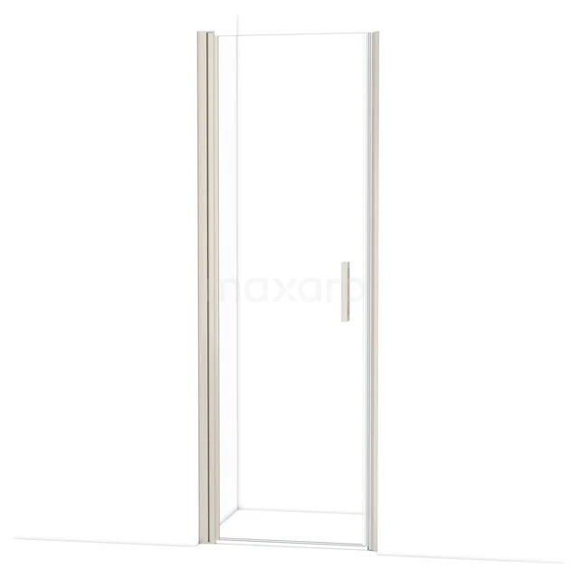 Glazen douchedeur met aluminium frame, helder glas en strakke handgreep, perfecte toevoeging aan een moderne badkamer.