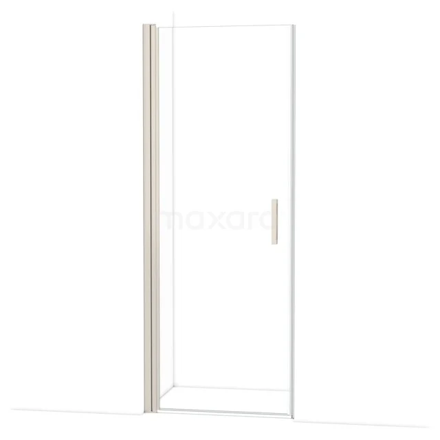 Heldere glazen douchedeur met aluminium frame, minimalistisch design, ideaal voor moderne badkamers.
