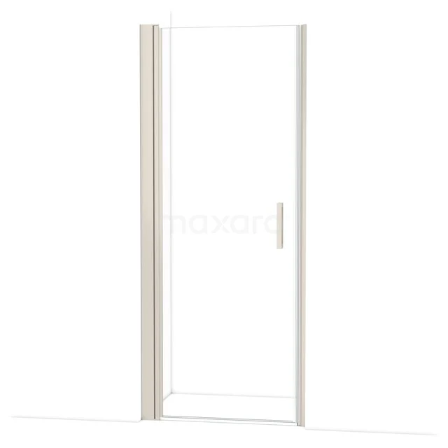 Glazen douchedeur met aluminium frame, helder glas en minimalistisch design, perfect voor een moderne badkamerstijl.