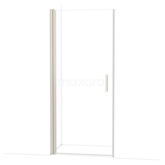 Glazen douchedeur met zilverkleurig aluminium frame, minimalistisch design, ideaal voor moderne badkamers.