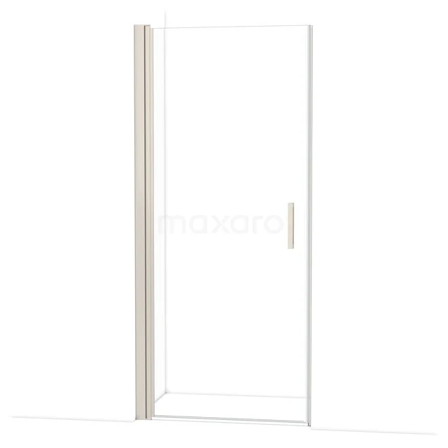Glazen douchedeur met helder glas en aluminium profiel, ideaal voor een moderne badkamerstijl.