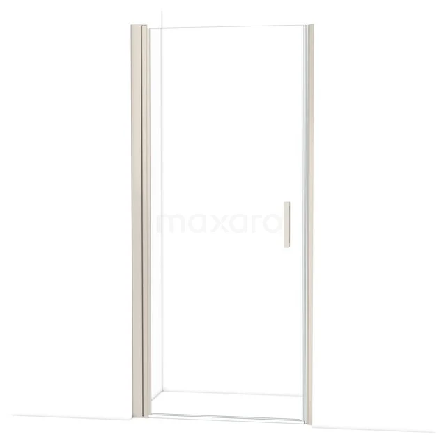 Glass shower door with silver profile, clean design and straight lines. Perfect for modern bathrooms.