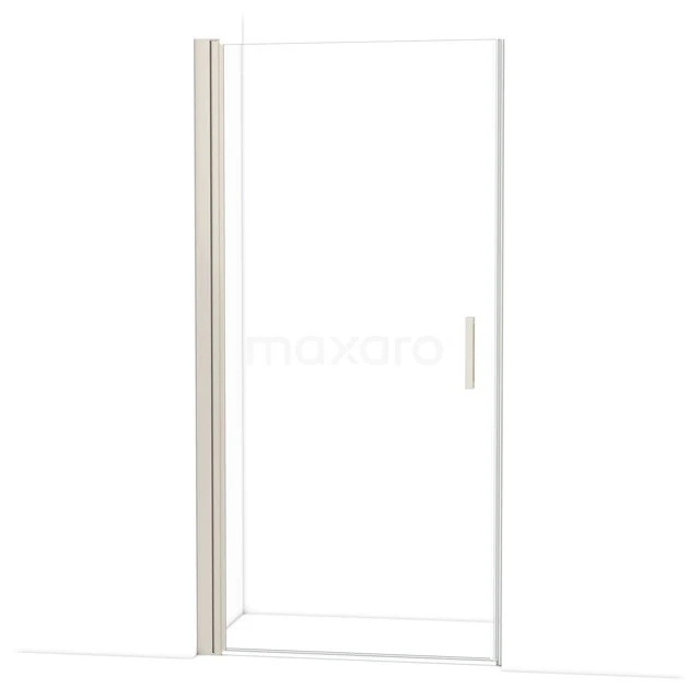 Glazen douchedeur met zilverkleurig frame en minimalistisch design, ideaal voor een moderne badkamer.
