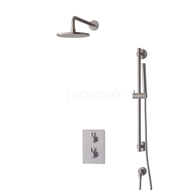 Regendouche Set Radius Steel 20cm Inbouw Thermostaat Rvs BIR55-00038