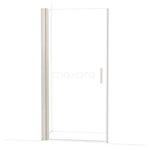 Glass shower door with minimalist design, clear glass and aluminium profile, perfect for a modern bathroom style.