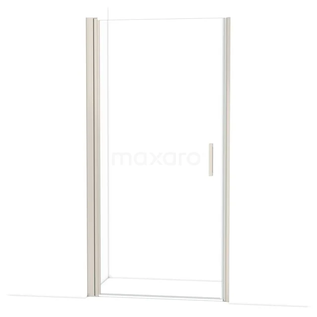 Glazen douchedeur met minimalistisch design, aluminium omlijsting en rechte handgreep, ideaal voor moderne badkamers.