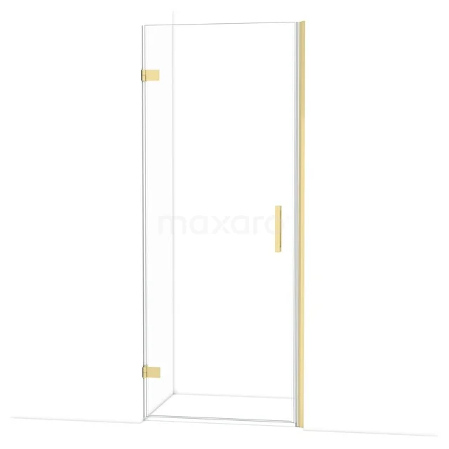 Glasene Duschtür mit goldenen Akzenten, elegantes Design, ideal für ein modernes Badezimmer.