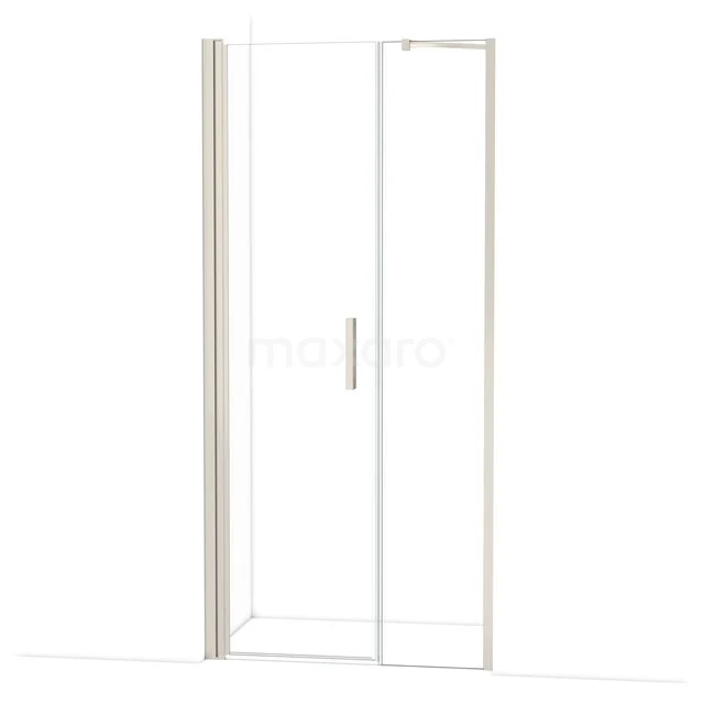 Glazen douchedeur met aluminium omlijsting, schuifmechanisme en strak design, ideaal voor een moderne badkamer.