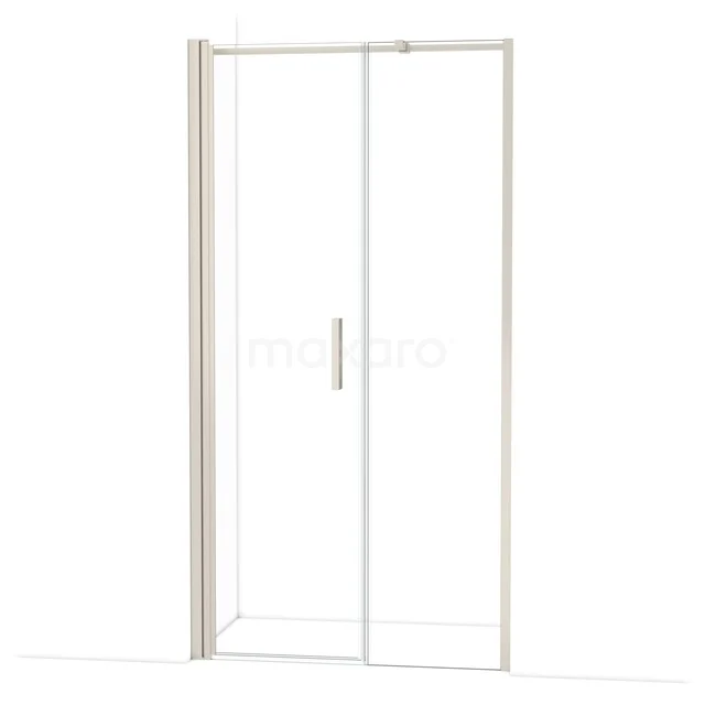 Glazen douchedeur met aluminium frame, helder glas en chroomafwerking; stijlvol en praktisch voor moderne badkamers.