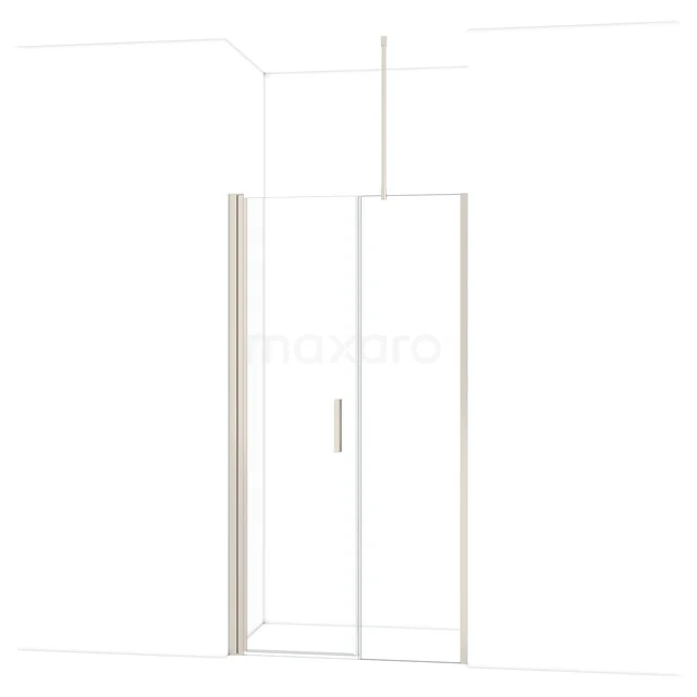 Glazen douchedeur met aluminium profiel, minimalistisch design, perfect voor een moderne badkamerinrichting.