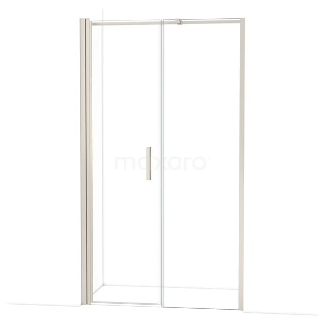 Douchedeur helder glas met aluminium frame, schuifdeur design, perfect voor moderne badkamerinrichting.