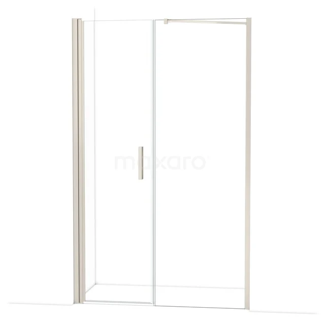 Glazen douchedeur met schuifmechanisme, aluminium frame in zilverkleur, ideaal voor een moderne badkamer.