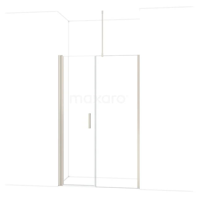 Glazen douchedeur met mat zwarte details, schuifmechanisme en modern design, perfect voor elke stijlvolle badkamer.