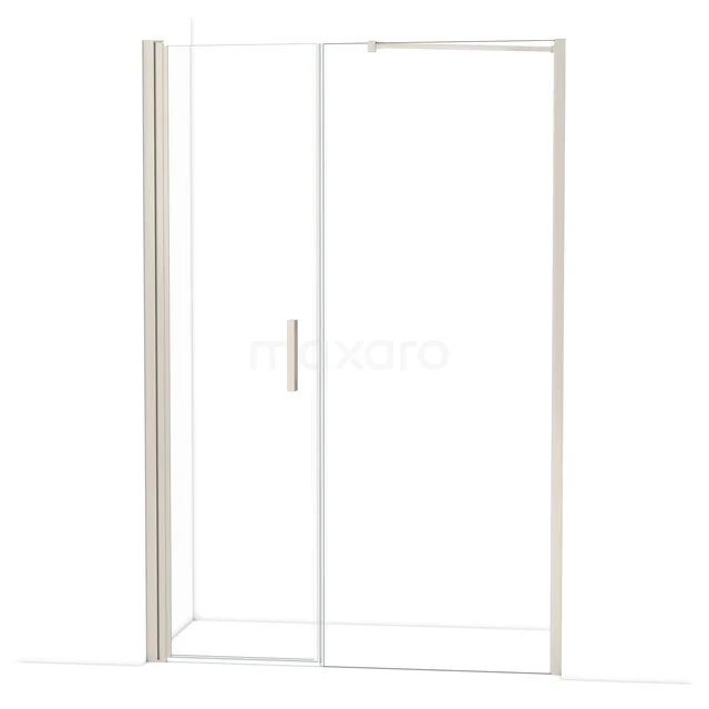 Glazen schuifdeur voor de badkamer, helder glas met aluminium profiel, minimalistisch ontwerp uit de Premium Line-serie.