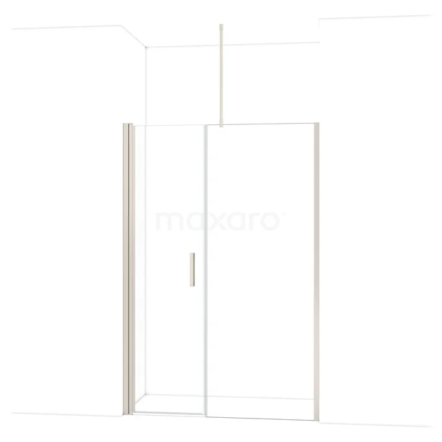 Glazen douchedeur met strak design, schuifmechanisme en zilveren profiel, perfect voor een moderne badkamer.