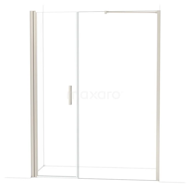 Glasene Duschtür mit Aluminiumrahmen, Schiebemechanismus und einem klaren minimalistischen Design, perfekt für moderne Bäder.