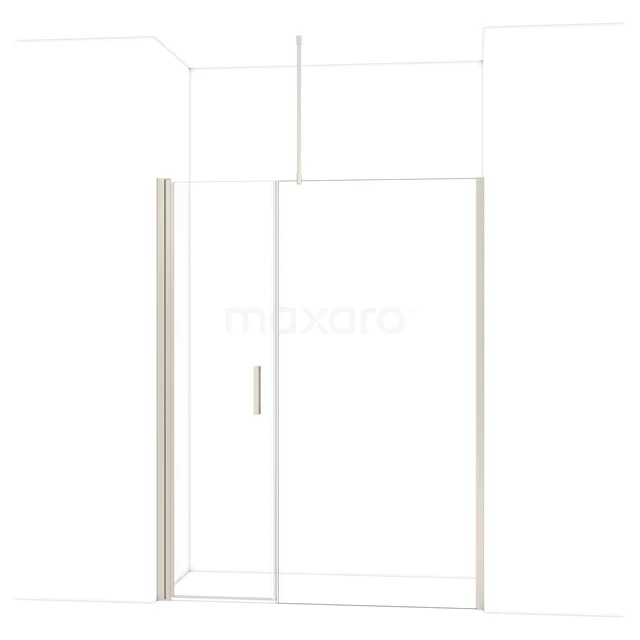 Glazen douchedeur met minimalistisch design, helder glas en metalen handgreep, perfect voor een moderne badkamerstijl.