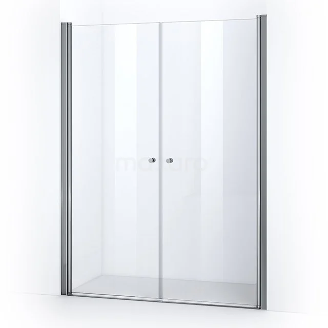 Zircon Comfort Shower door | 155 cm Chrome Clear glass Bi-fold door S0410-1550N