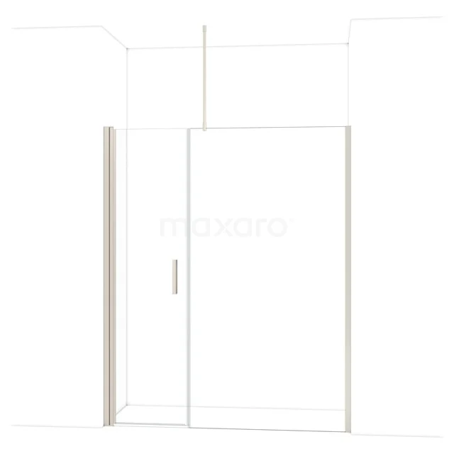 Matglazen douchewand met schuifdeur, strak aluminium frame, ideaal als moderne badkamergarnituur voor een ruimtelijk effect.
