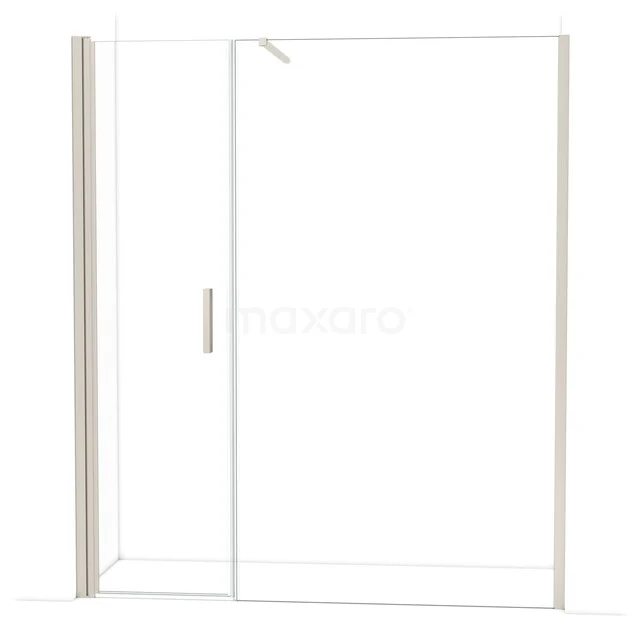 Glazen douchewand met schuifdeur, heldere afwerking, inclusief zilverkleurig profiel. Perfect voor een moderne badkamerstijl.