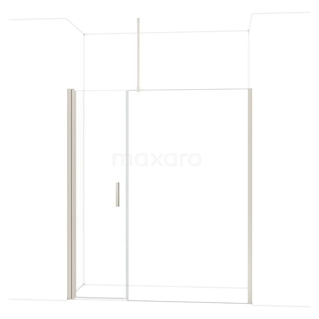 Helder glazen douchewand met aluminium profiel, moderne hoekoplossing voor de badkamer. Minimalistisch ontwerp en duurzaam materiaal.