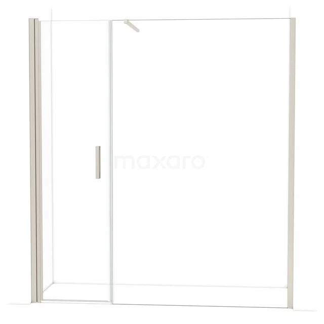 Glazen douchewand met schuifdeur, heldere panelen en minimalistisch design, perfect voor een moderne badkamer.