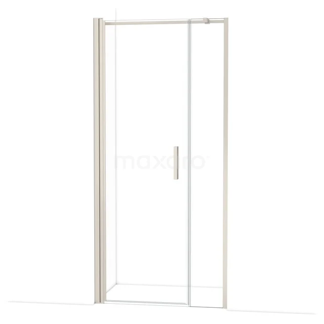 Glazen douchedeur met aluminium frame, schuifmechanisme en strak design, perfect voor een moderne badkamer.