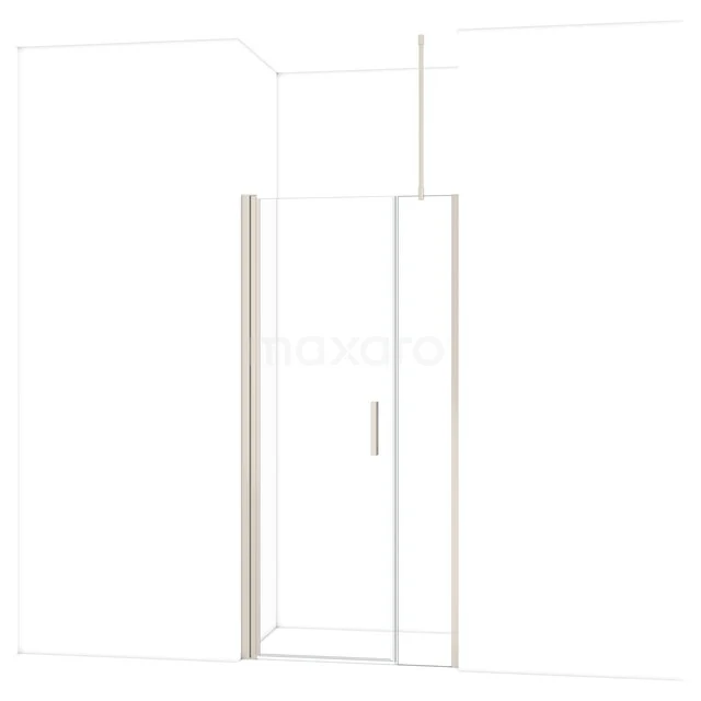 Douchedeur met helder glas en zilverkleurig frame, ideaal voor een moderne badkamer.