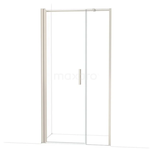 Glasene Duschtür mit schlankem Aluminiumrahmen, transparentes Design; ideal für einen modernen Badezimmerstil.