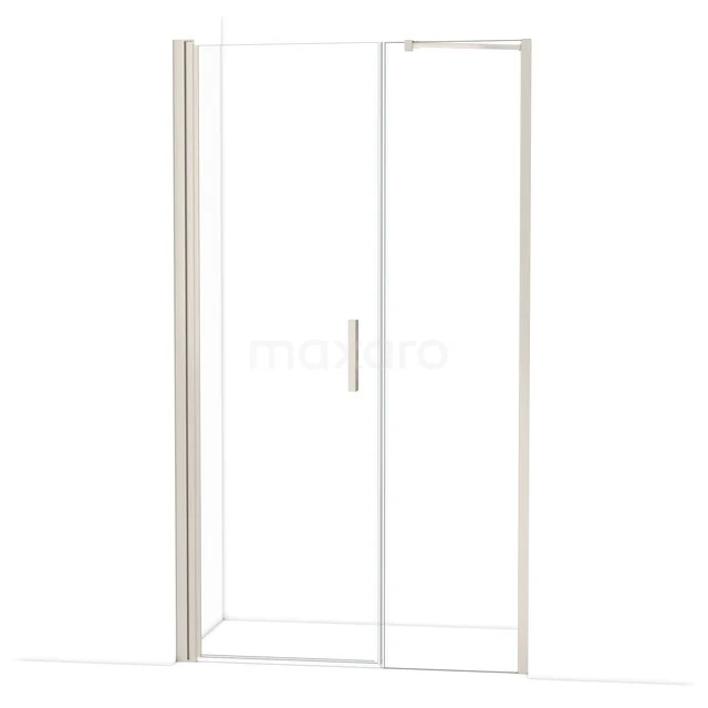 Glazen douchedeur met aluminium frame, helder glas en minimalistisch design, perfect voor een moderne badkamerstijl.