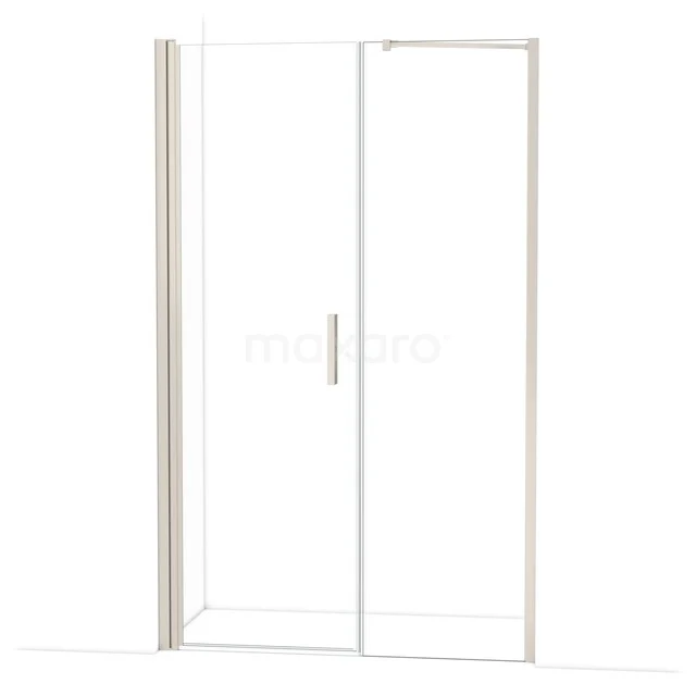 Glazen douchedeur met zilverkleurig frame, schuifmechanisme en strak design, ideaal voor een moderne badkamer.
