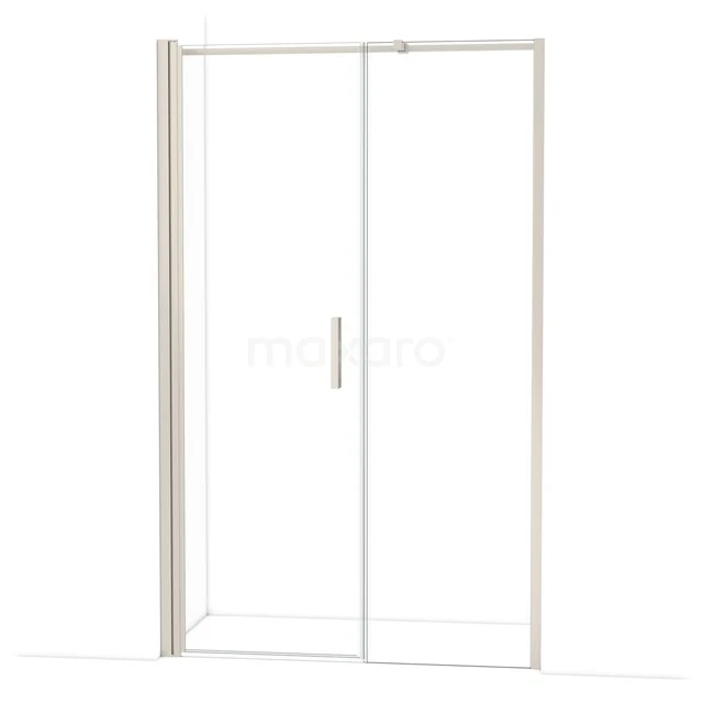 Douchedeur met schuifmechanisme, helder glas en aluminium frame, geschikt voor moderne badkamers.