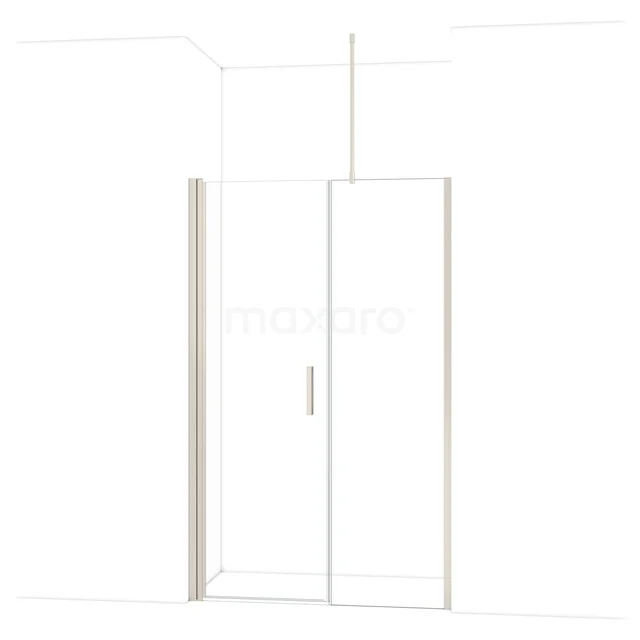 Mat witte douchewand met schuifdeur, minimalistisch design, ideaal als stijlvolle scheidingswand in moderne badkamers.